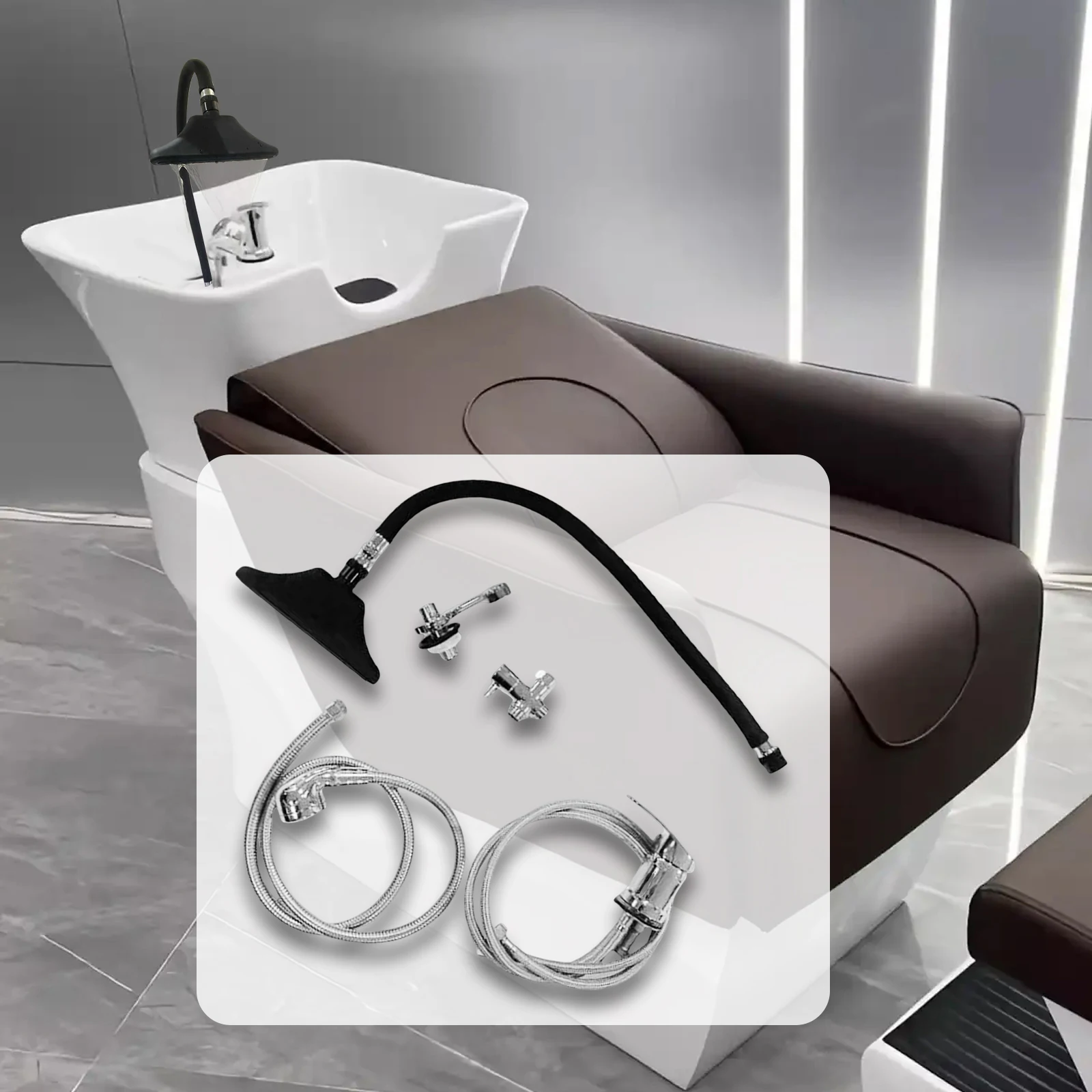 Shampoo Sink Shower Head Hair Spa Waterfall Shower Water Circulation Head Equipment for Shampoo Sink for Women Beauty Salon