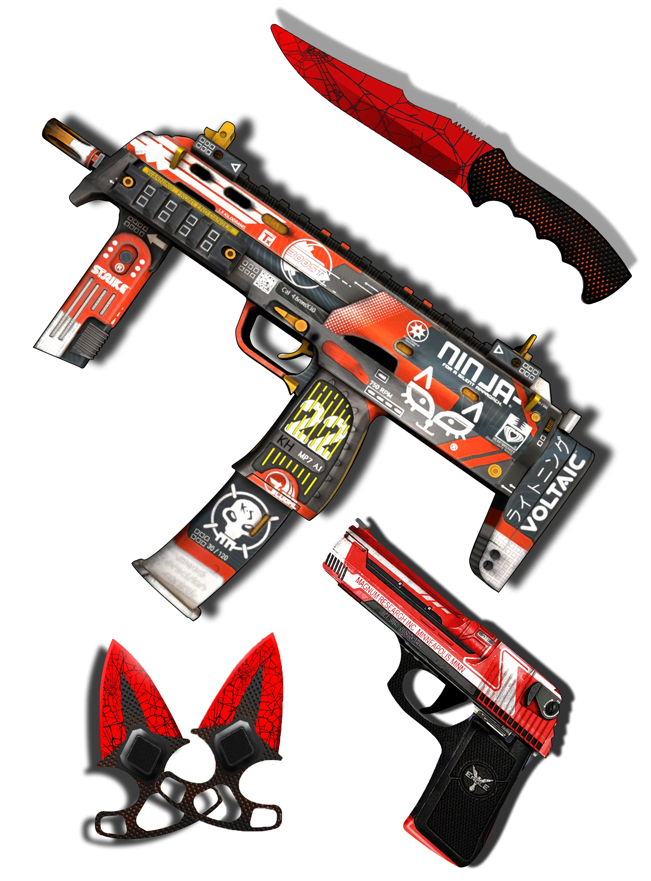 Set-wooden-automatic-Uzi-KS-go-knife-Hunter-rear-knife-gun-rubber-arrow ...