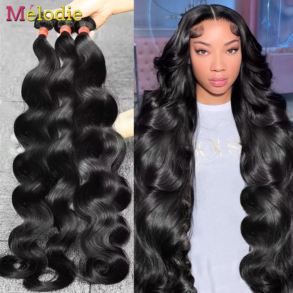 28 30 40 Inch Brazilian Hair Weave Bundles Body Wave Human Hair Bundles Water Wave Extensions 2 3 4 Deal For Women