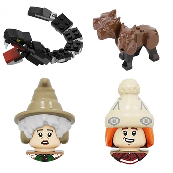Movie Mini Doll Action Figures Building Block Head Bricks Toy for Children Kid Gift Boy Model Magic Animal Dog