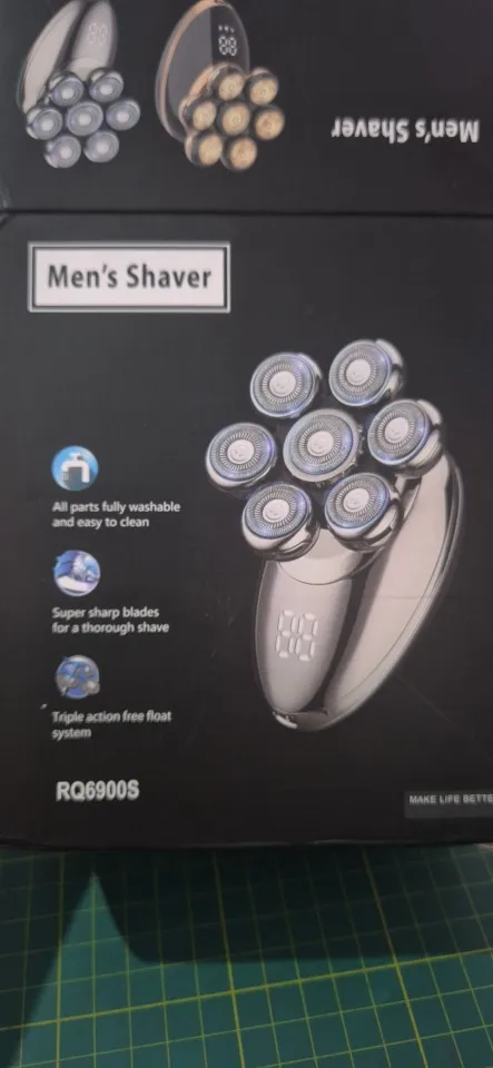 Homens 7d flutuante barbeador elétrico molhado seco barba aparador de pêlos navalha elétrica recarregável cabeça careca máquina de barbear display lcd photo review