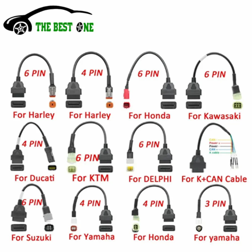 OBD2 Connector For KTM Motorcycle YAMAHA HONDA Moto SUZUKI Ducati OBD 2 Extension cable Kawasaki