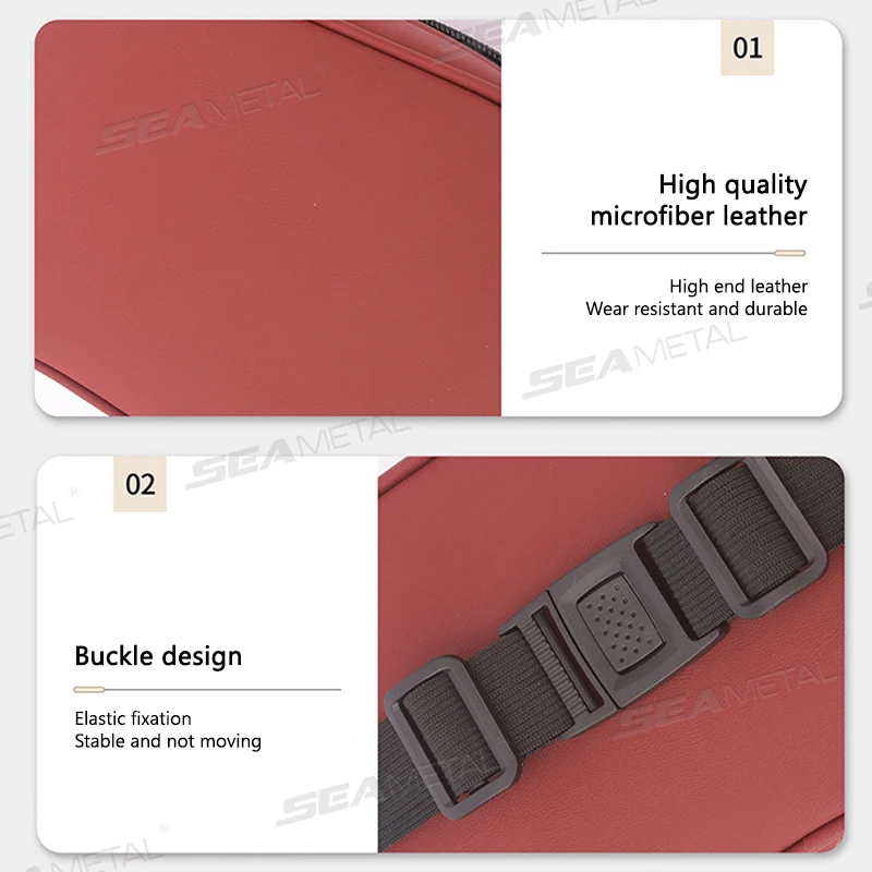 Luxury Leatherette Car Tissue Holder Adjustable Zipper Storage Bag