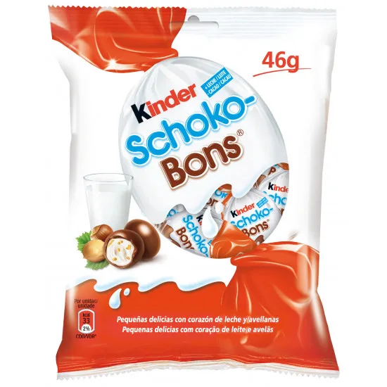 Kinder Schoko Bons-delicious Crispy Balls With Hazelnut Bits And Coated  With A Layer Of Chocolate. Perfect For Sharing-contains 12 Bags Of 46g  Each. Gluten Free. - Snacks - AliExpress