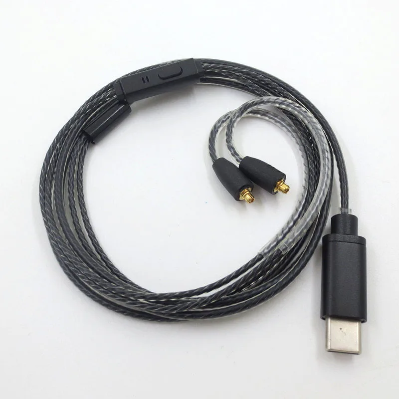 Type-c to MMCX interface USBC to MMCX Earphone Cable For SE215 SE315 SE425 SE535 SE846 headphone plug-in Audio cable
