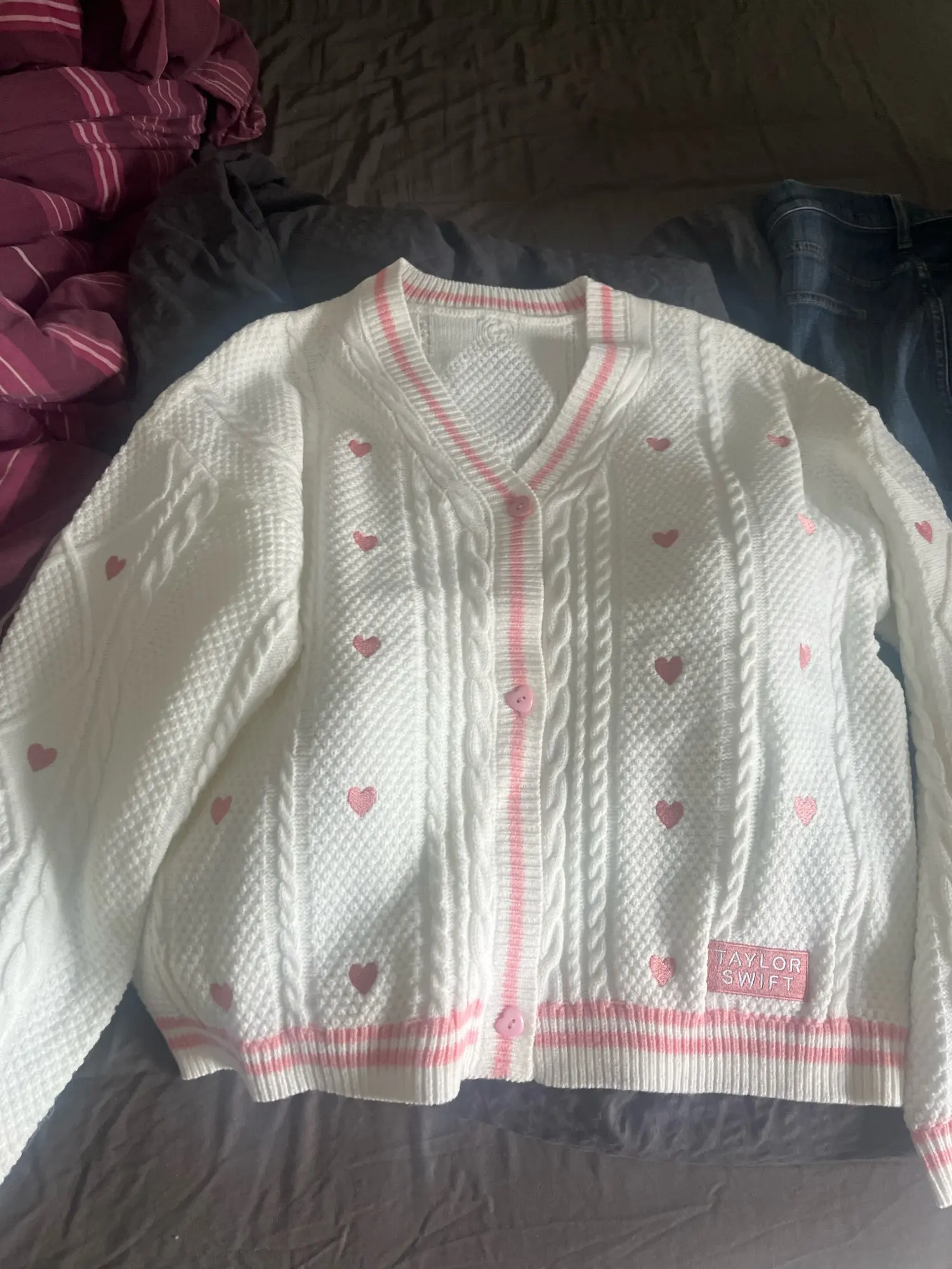 Taylor's Lover Embroidered Heart Knit Cardigan photo review