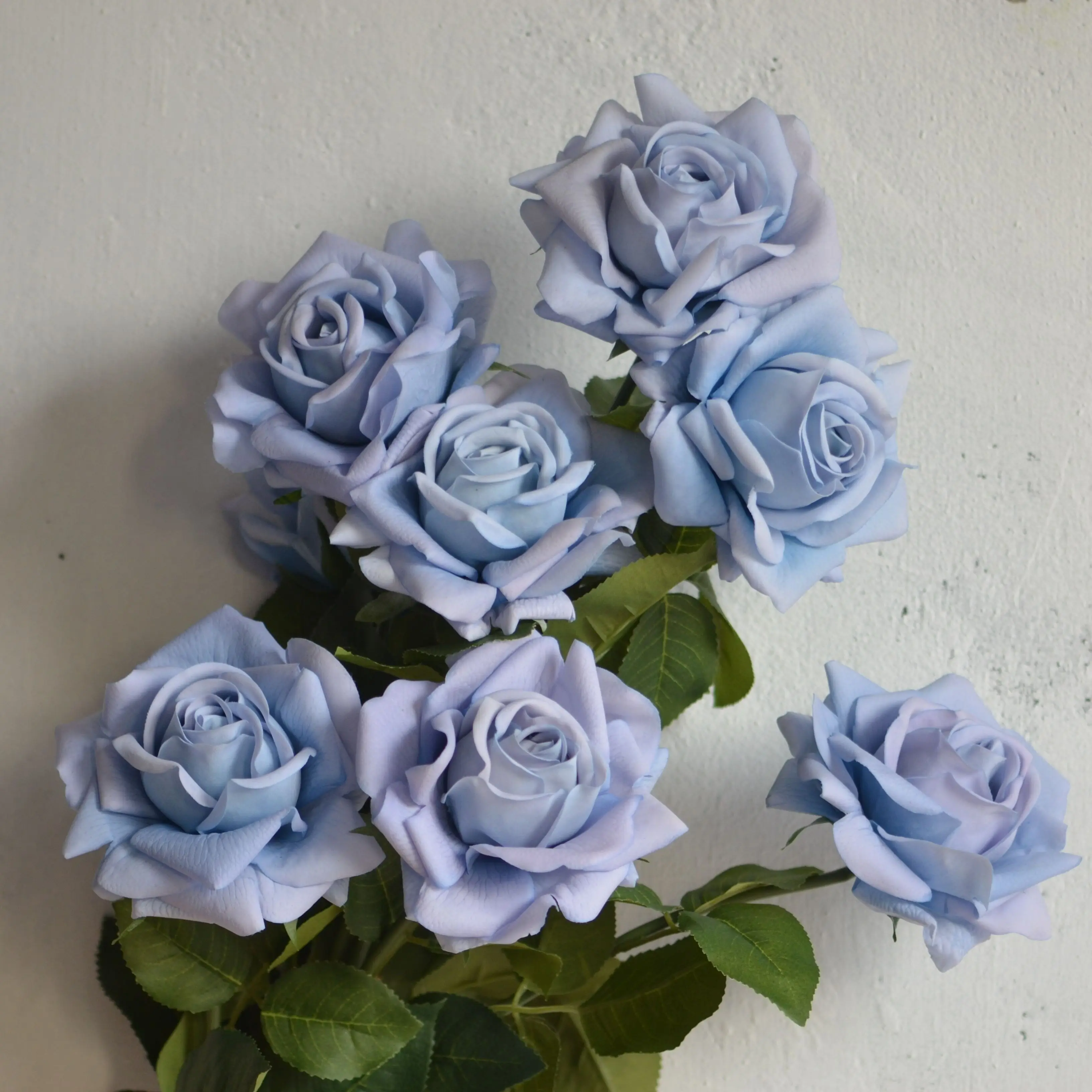 29-Real-Touch-Pale-Dusty-Blue-Fake-Roses-Faux-Roses-High-Quality ...