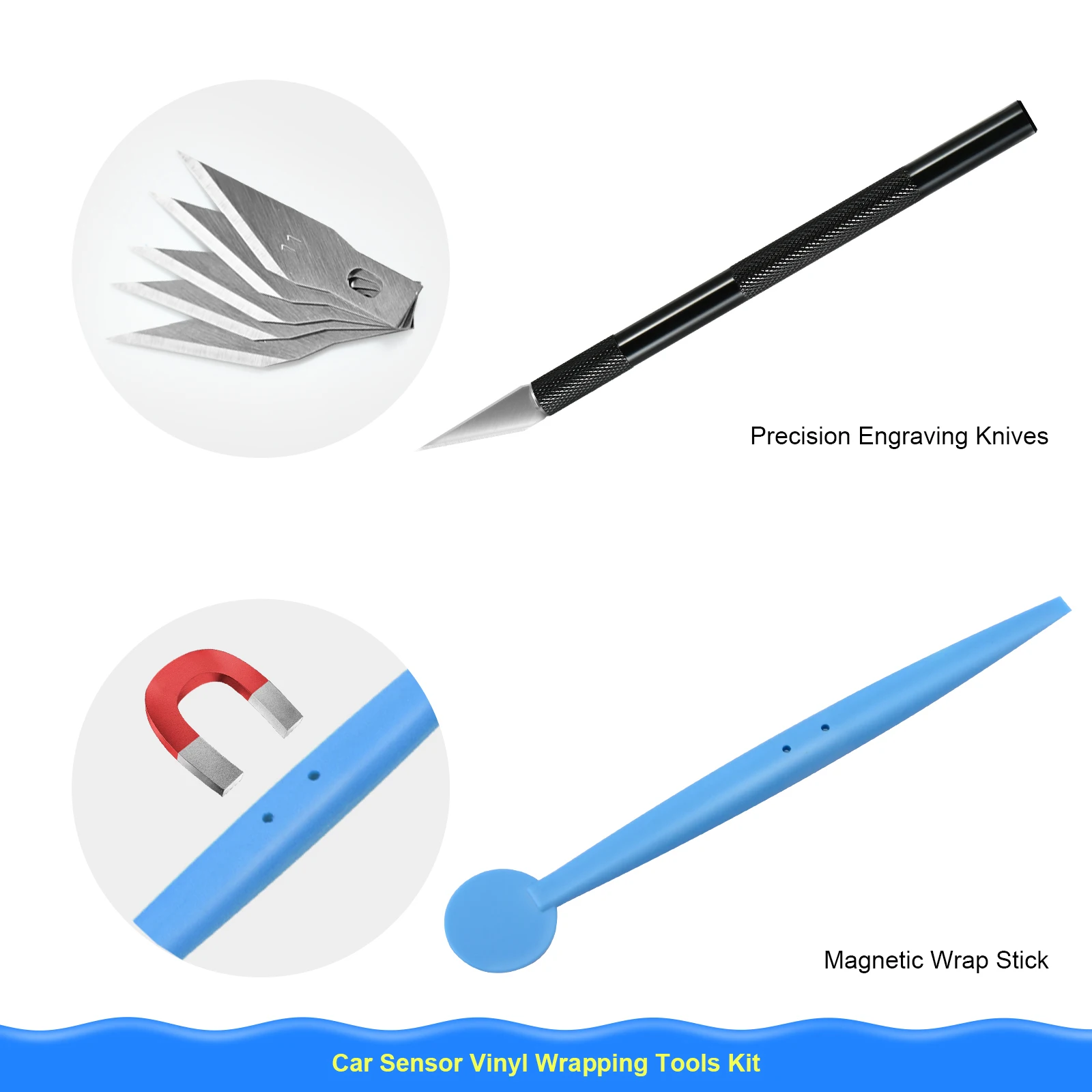 Car Wrapping Tools EHDIS Cutting Template for Parking Sensor Carbon Fiber Wrap Vinyl 13~25mm Metal Circle Gauge