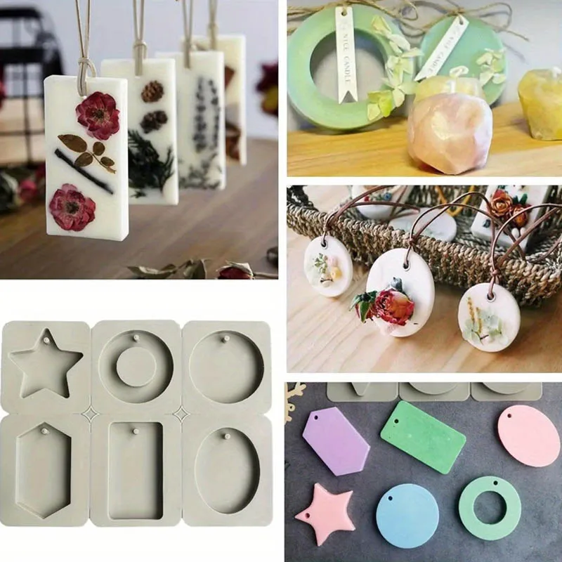 1PC DIY Silicone Clay Aromatherapy Tablets Molds Crafts Hanging Ornaments Wax Molds Flower Soap Mold Craft Accessories