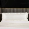 1pc White And Black And Grey Polyester Satin Strip Flounce Side Body Pillowcase Soft For Sofa Decorative Bed Pillowcase 1