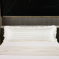 1pc White And Black And Grey Polyester Satin Strip Flounce Side Body Pillowcase Soft For Sofa Decorative Bed Pillowcase 1