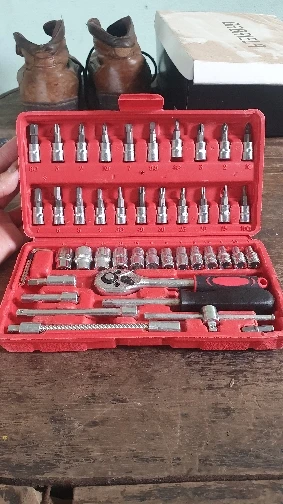 Kit de Ferramentas com 46 Peças – Soquetes e Acessórios