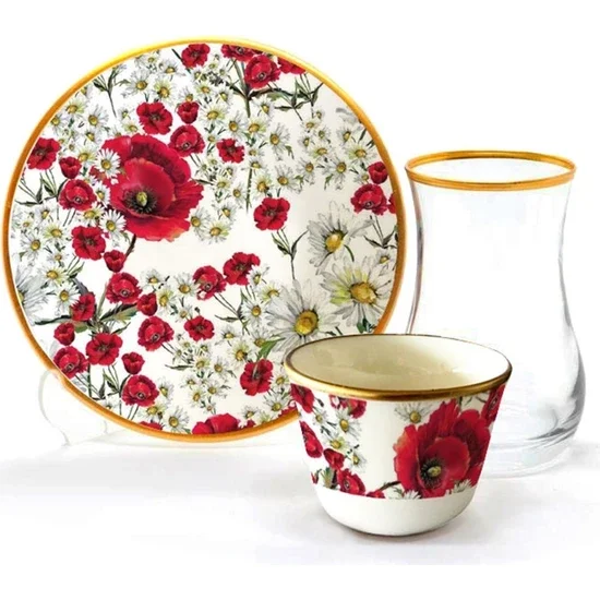 

Toygar Damla Efe Tea Set 6+6 Daisy