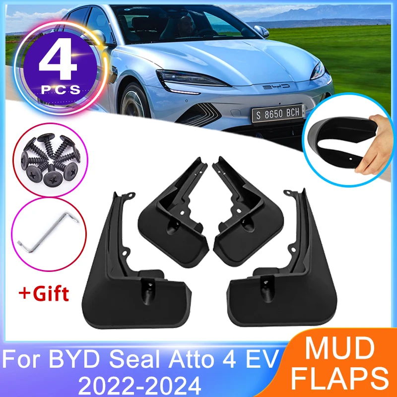

4 шт. для BYD Seal Atto 4 EV 2022 2023 2024, брызговики на крыло, брызговик, защита от брызг, автомобильные аксессуары