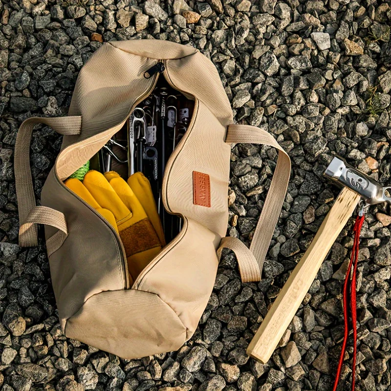 Outdoor Ground Nail Bag Camping Tent Pegs Bag Cylindrical Stake Storage Backpack Portable Miscellaneous Storage Box Toolkit