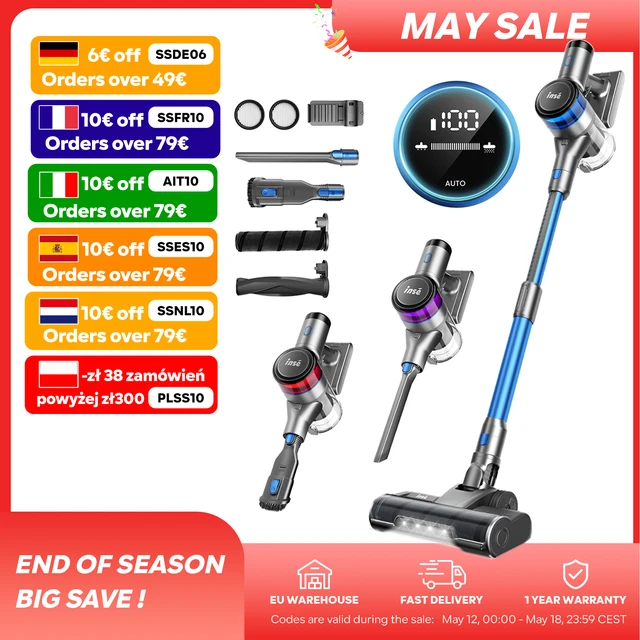 S9 cordless vacuum cleaner, 55KPa 550W, 1,5 L dust cup, light battery display, for animal hair, Carpet 1