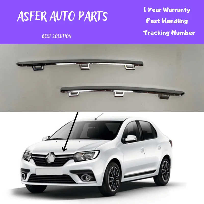 Передний затвор верхний ремень хромированный для RENAULT SYMBOL 2017 после 2 шт. в комплекте 620729869R высококачественные автомобильные аксессуары