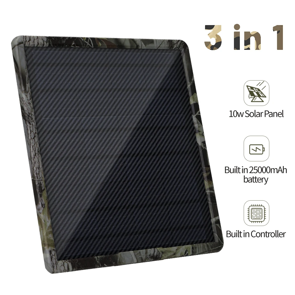 BL25A Solar Panel Kit 6v/9v/12v Outdoor Hunting Portable Rechargeable Solar Panels built in 18650 battery With Type C USB Output