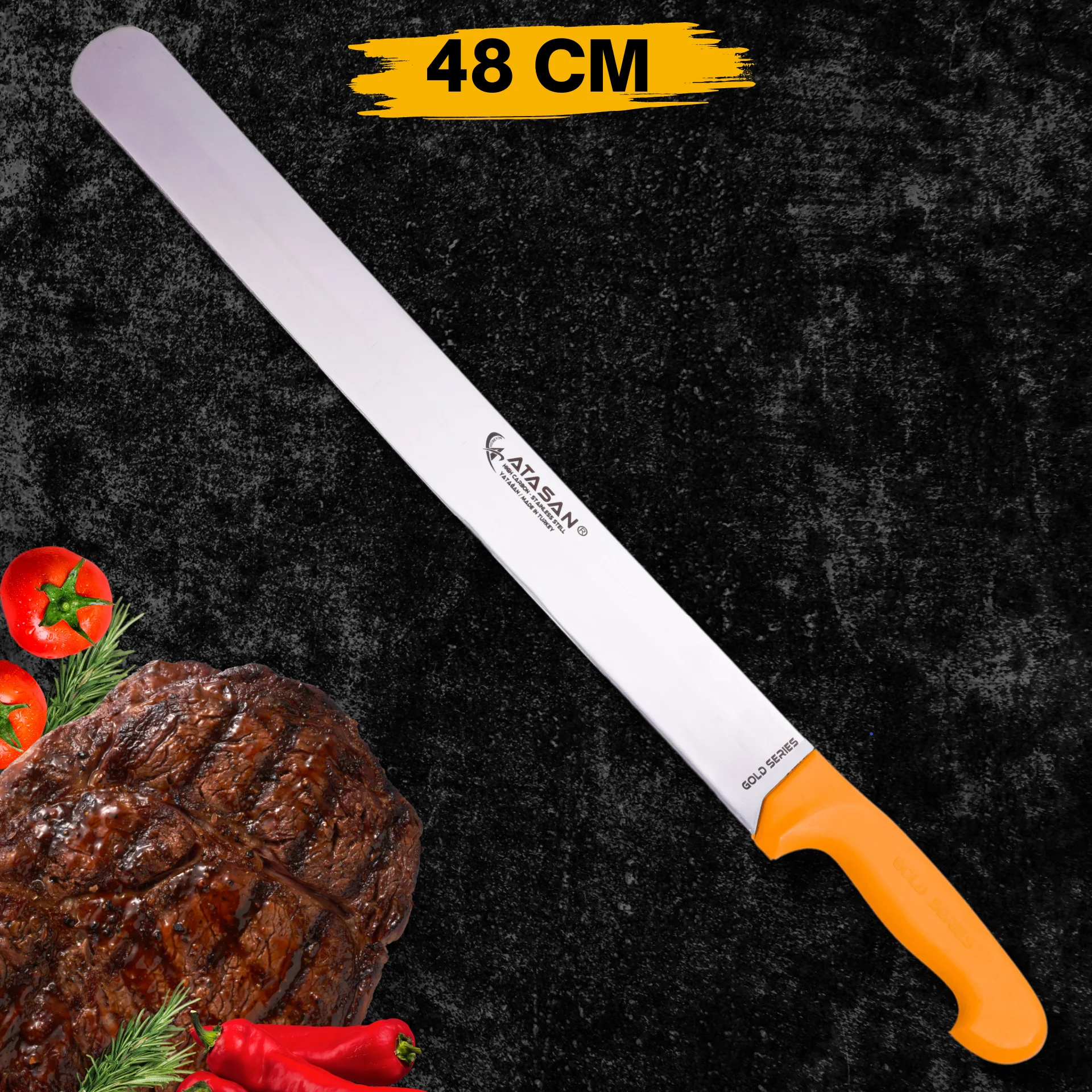48cm Long Meat Doner Steak Knife Kitchen Tools Slicing Sharp