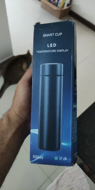 Garrafa Térmica Em Aço Inox Com Termômetro Digital 500ml Led photo review