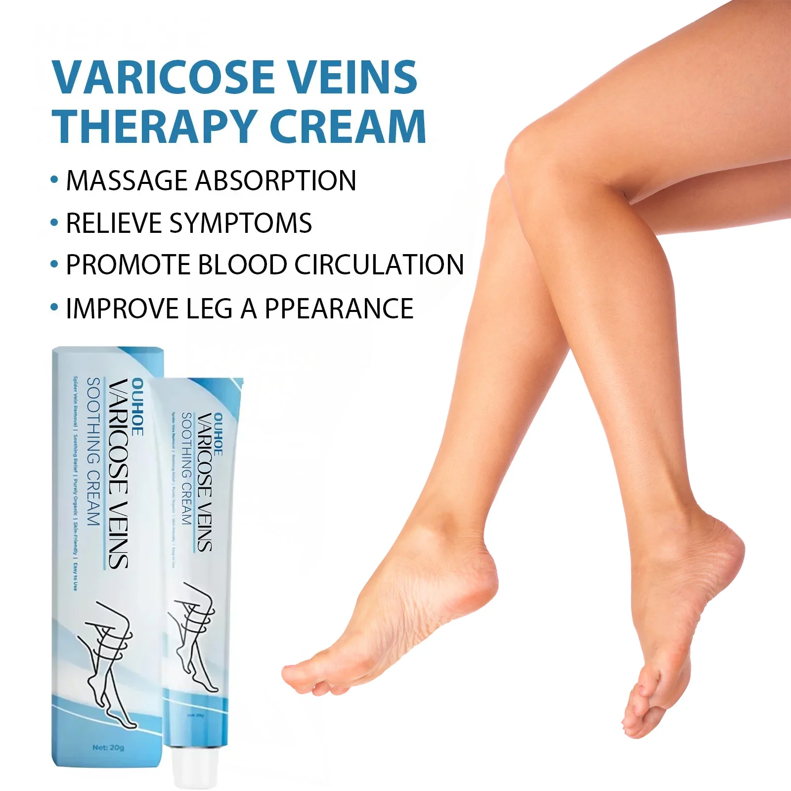 Crema per alleviare la vasculite, flebite, vermi, ragni, zampe, dolore ai vasi sanguigni, lenitivo, riduzione del gonfiore, unguento per alleviare le vene varicose_voghion.com