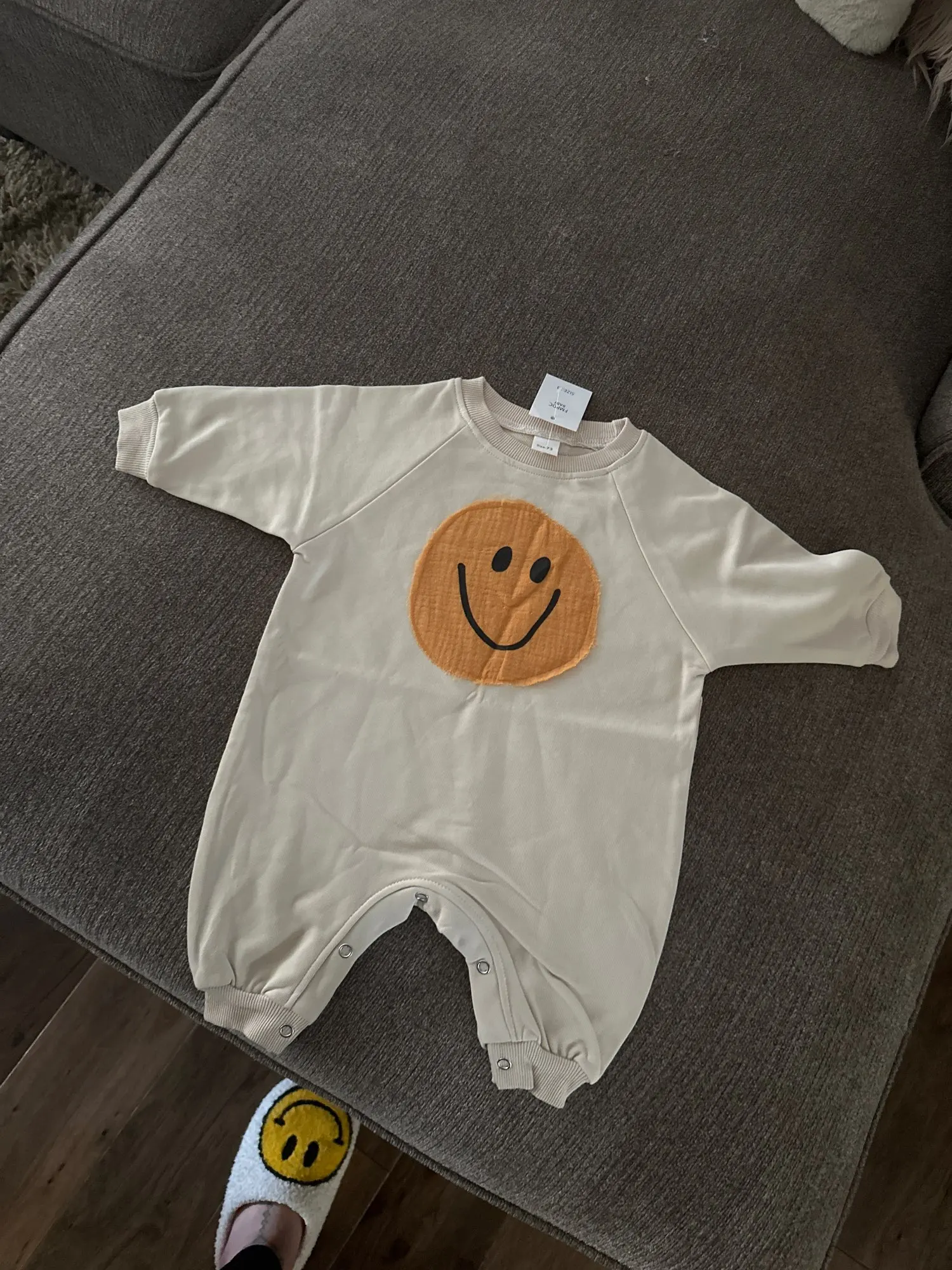 Smiley Face Long Sleeve Baby Romper photo review