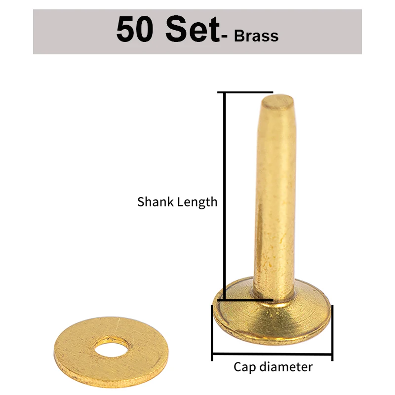 WUTA 50 Pcs Copper Rivets & Burrs,Solid Brass Rivets Studs – WUTA