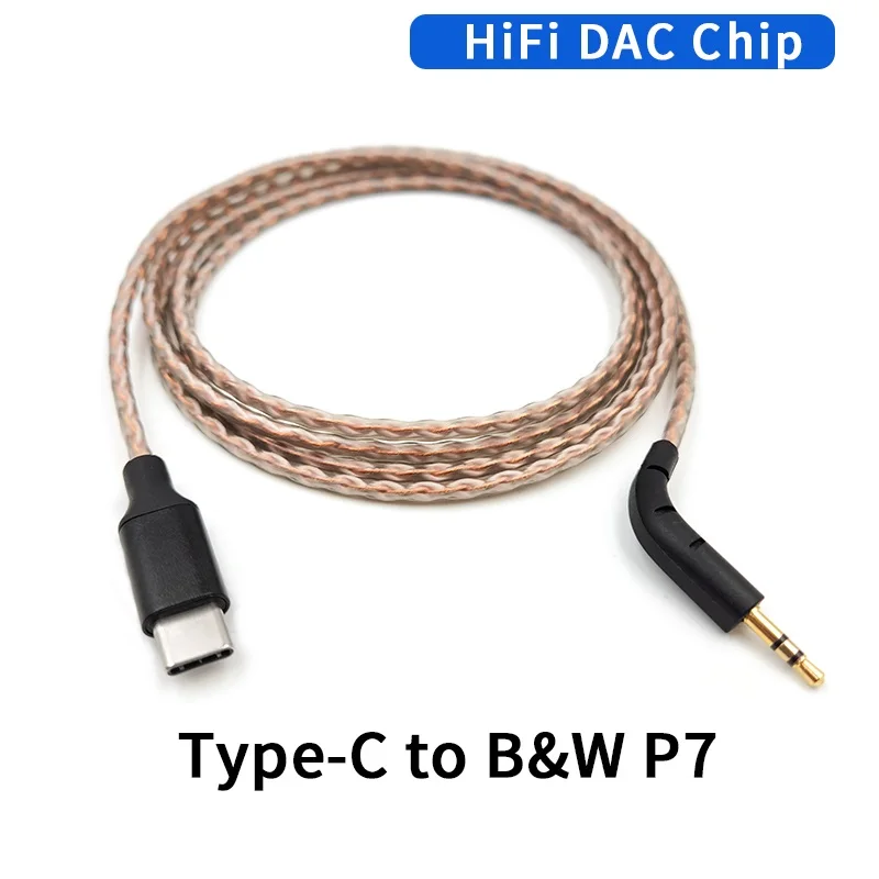 6N USBC TYPEC Audio Cable For B&W Bowers Wilkins P7/P7 Wireless