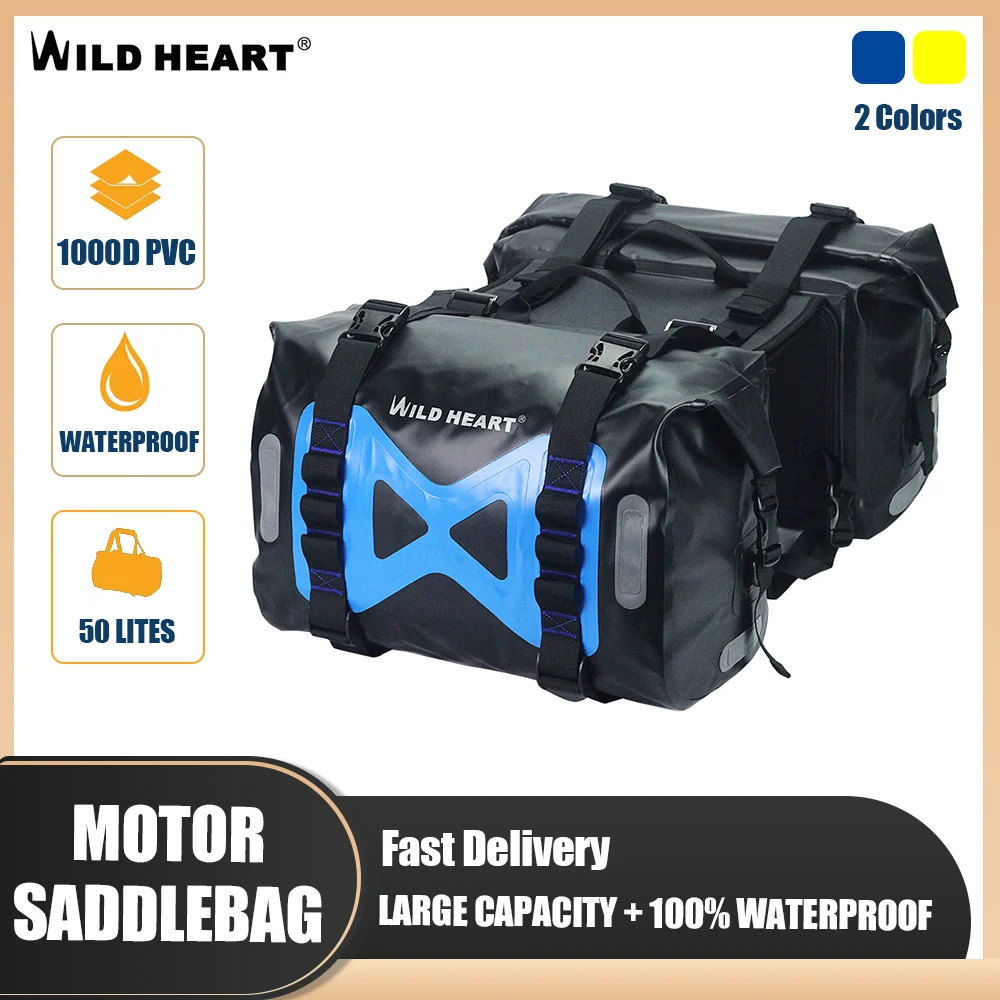 WILD HEART Bolsa Trasera Moto Impermeable en Forma de U de 70L Bolsa de  Viaje para Moto - Maleta Seca Moto Fácil de Instalar, Alforjas Moto Trail