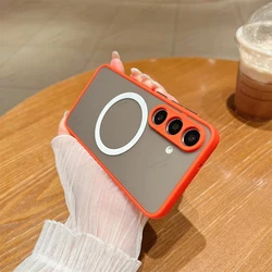 Magsafe-Compatible Magnetic Matte Armor Phone Case for A13 4G (Red)