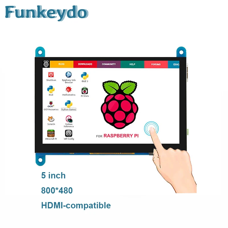 

Raspberry Pi 5 Inch 5-Point Capacitive Touch Screen Monitor 800X480 HDMI-compatible LCD Display for Raspberry Pi/PC/Game Console