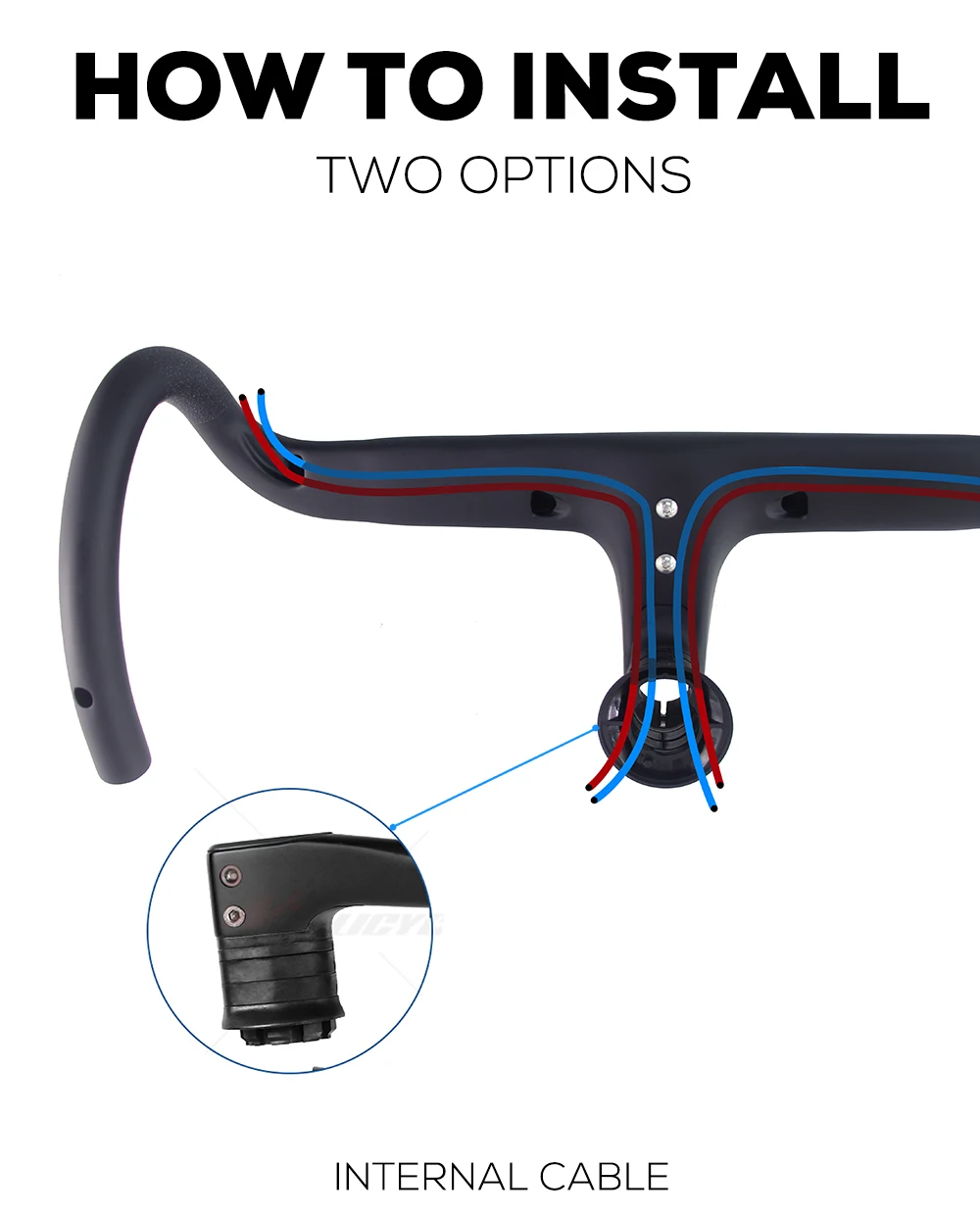 Integrierter Kohlefaser-Lenker für Rennräder, schwarz matt, 28,6 mm mit Abstandshaltern, Fahrradteile, Fahrradzubehör – Detail 10