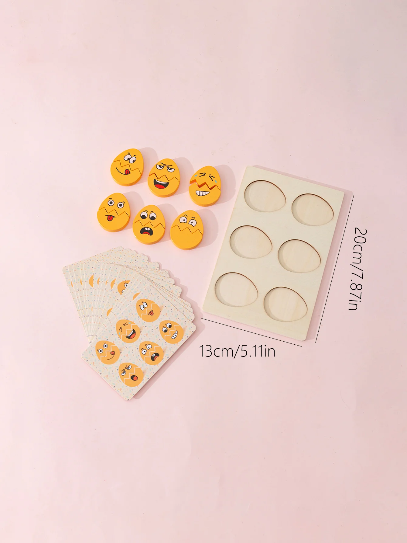 Montessori Toys for Toddlers Wooden Changing Egg Expression Puzzle Expression Matching Game Parent-Child Interaction Game 5