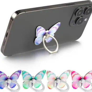 1/2 Butterfly Phone Stand Pink/Purple, Securely Grip, Stable Desktop Support, No Shaking, Suitable for Most Phones 1