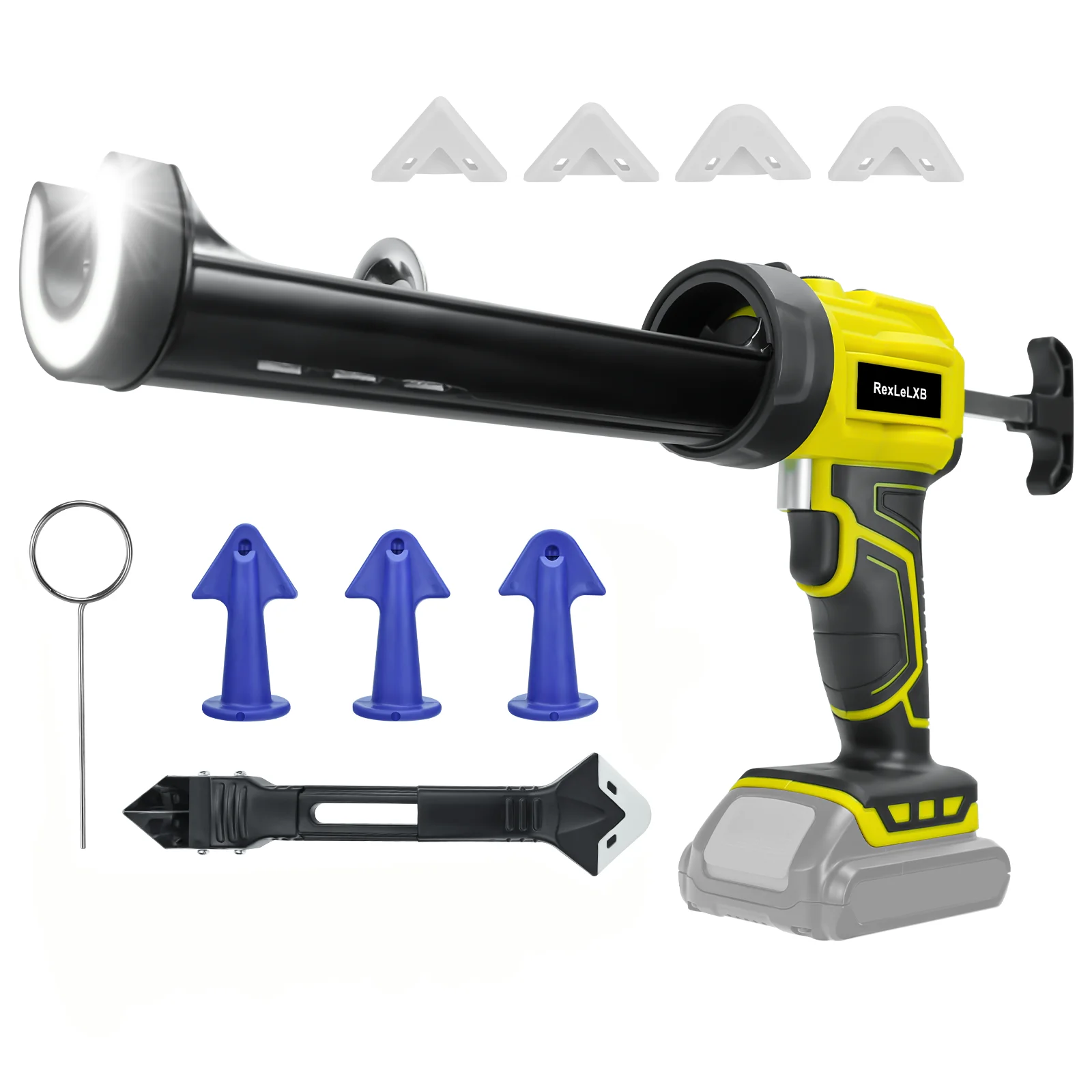 Electric Caulking Gun Battery Silicone Gun 4 Speeds Sealant Glass Glue Gun Filling Sealing Power Tools For Dewalt 20V Battery