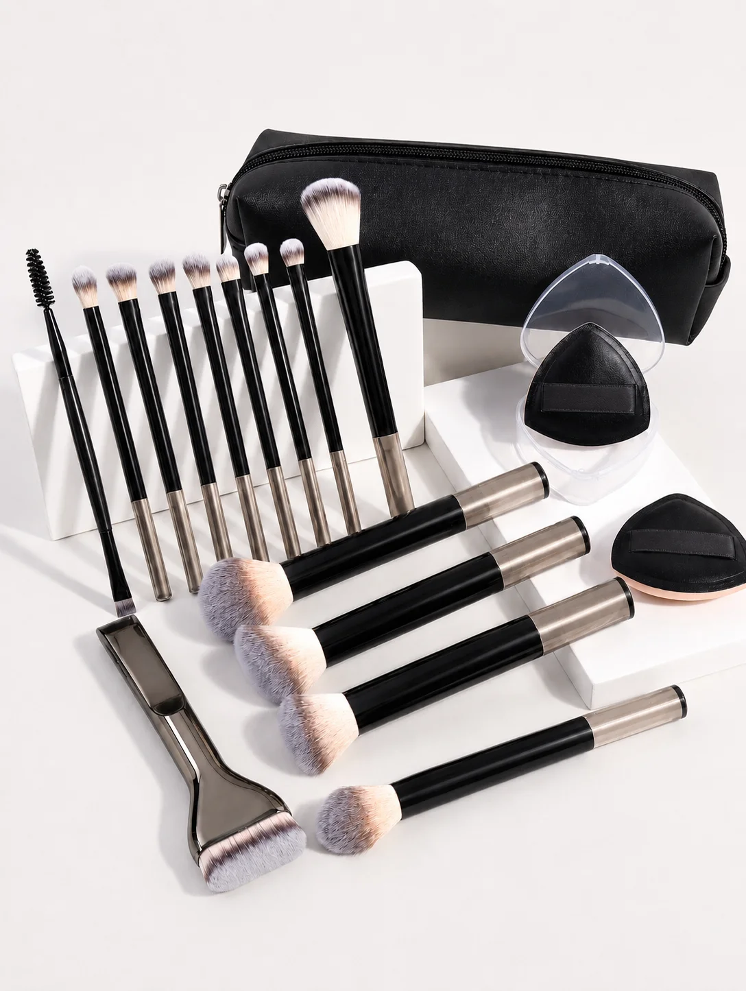 Professional Makeup Brush Set - Soft Foundation, Blush, Powder, Eyeshadow & Mascara Brushes, Cosmetic Essentials
