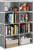 5-Tier Closet Storage Organizer with Fabric Cloth Back, Double Row Modular Cubes Bookshelf, Ideal for Living Room, Study Room 1