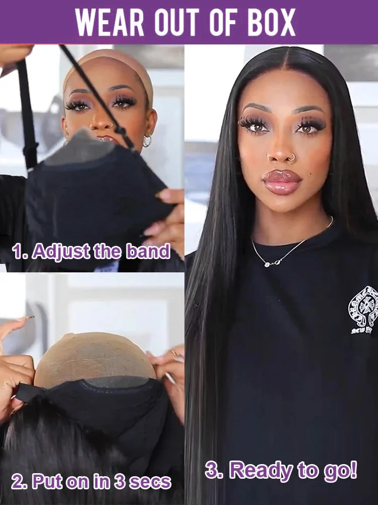 Pre Cut No Glue 13x4 Bone Straight Glueless Wig Human Hair Ready To Wear Brazilian Lace Front Closure Wigs For Women Preplucked human hair wig