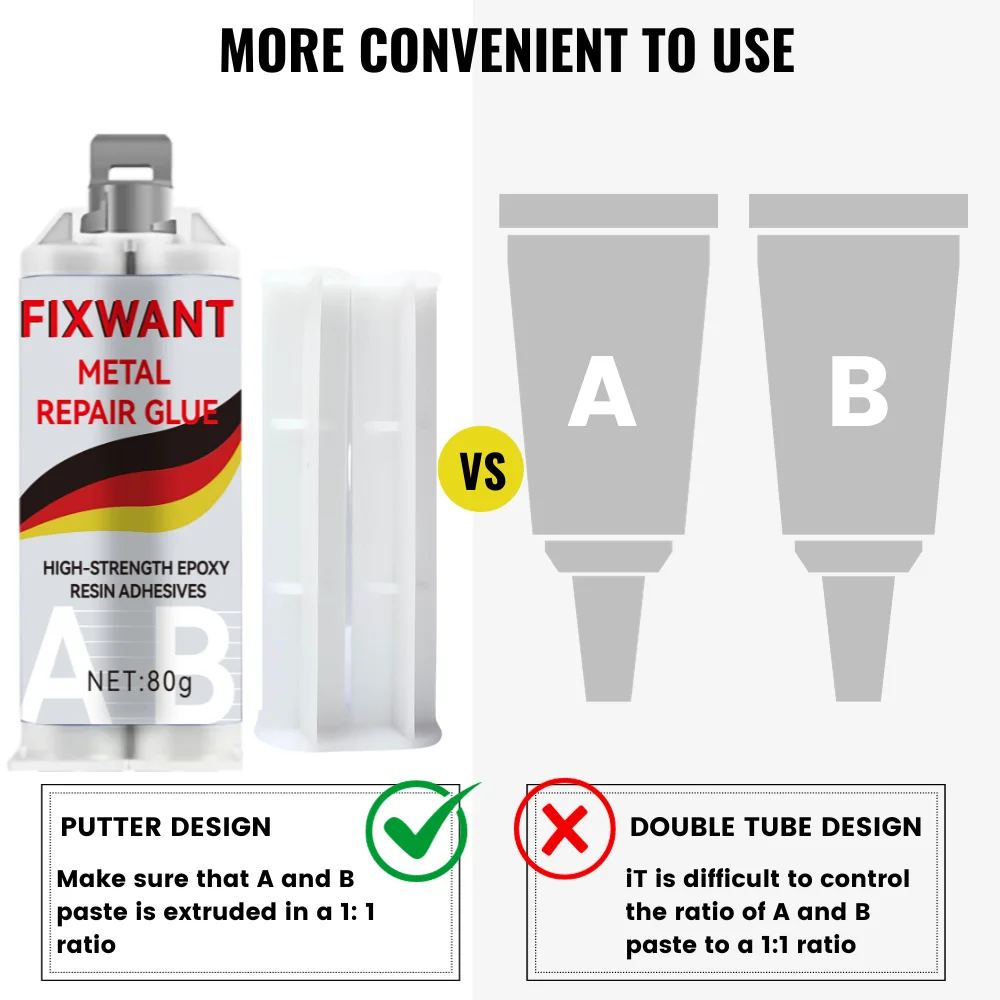 FIXWANT Instant-Meta-Kleber, Allzweck-Gusseisen, Stahl, Aluminium, Kupferblech, Zinklegierung, 10 g/35 g – Detail 13