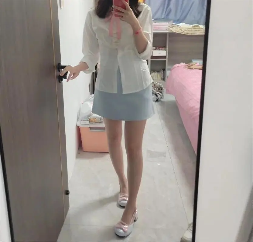 Korean Sweet Basic Solid Mini Skirt