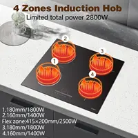 Индукционная варочная панель Hobsir с вилкой, варочная панель с 4 пластинами, индукционная варочная панель 60 см, 3500 Вт, встроенная варочная панель со шлейфом, блокировка от детей — изображение 3