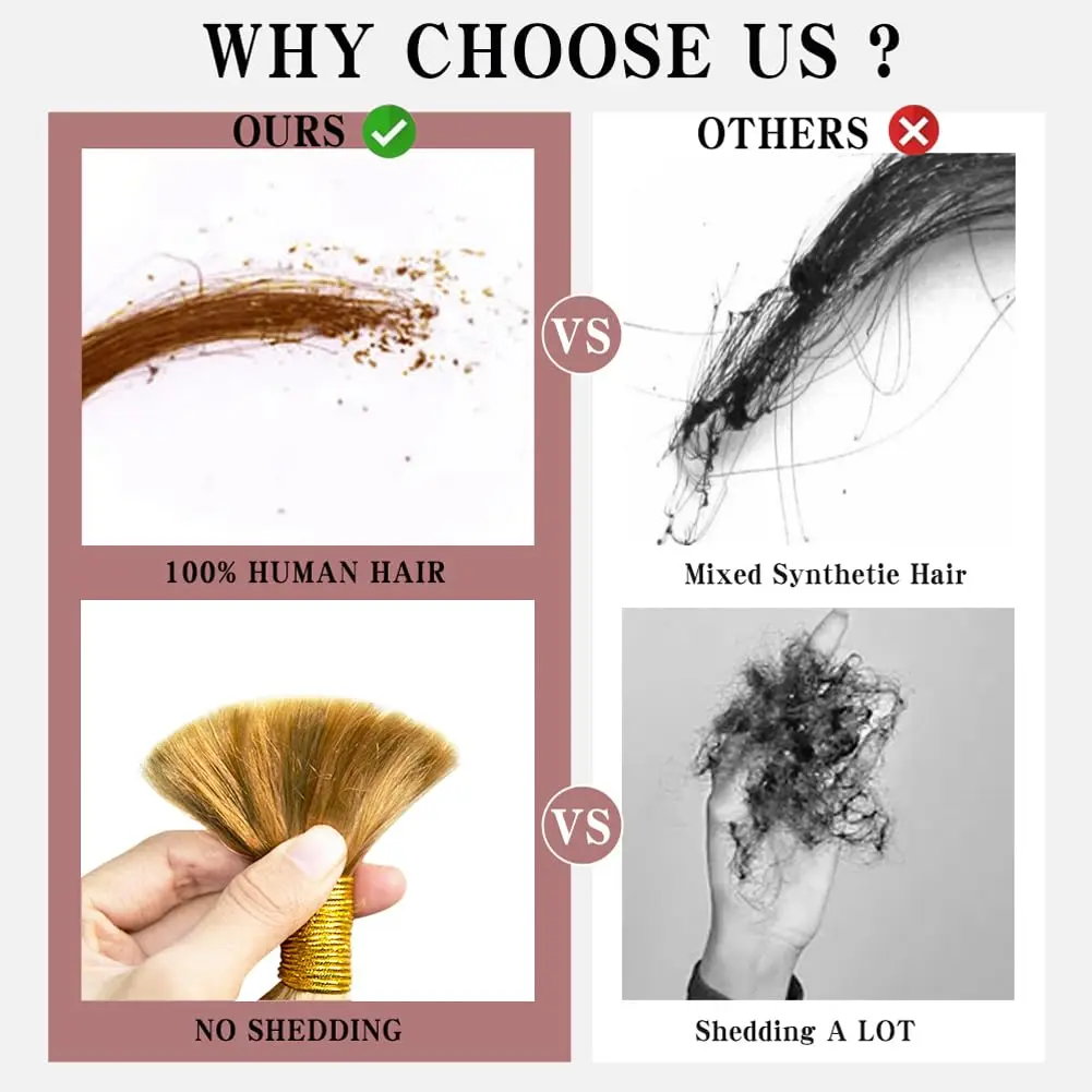 Honey Blonde Boho Braids Human Hair No Weft Bulk Braiding Hair 100% Remy Human Hair Boho Knotsless Braids 100g Bulk Human Hair