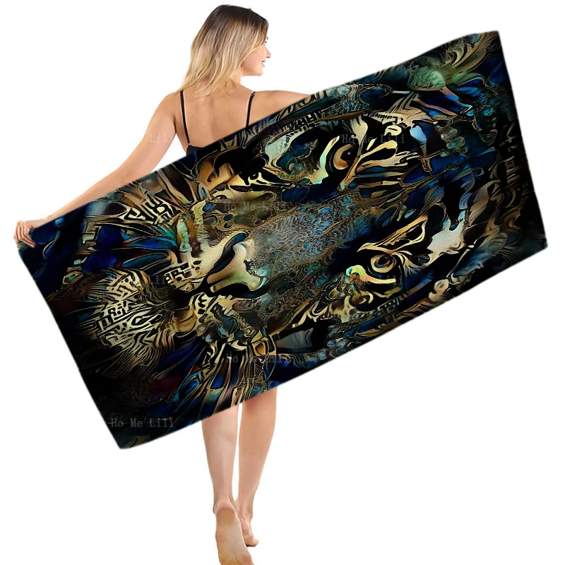 

Тигровая пантера, Триппи голова, искусство, Лев Джуды, идеально страшное дикое животное, не выцветает, быстросохнущее полотенце от Ho Me Lili