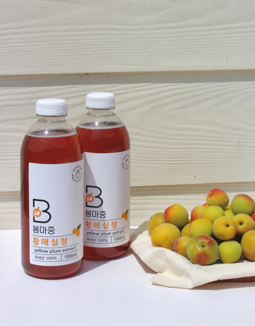 [봄마중] 황매실청 1L X 2병 하동지리산에서 숙성한 매실액기스 소화잘되는 매실액 자연숙성 매실 