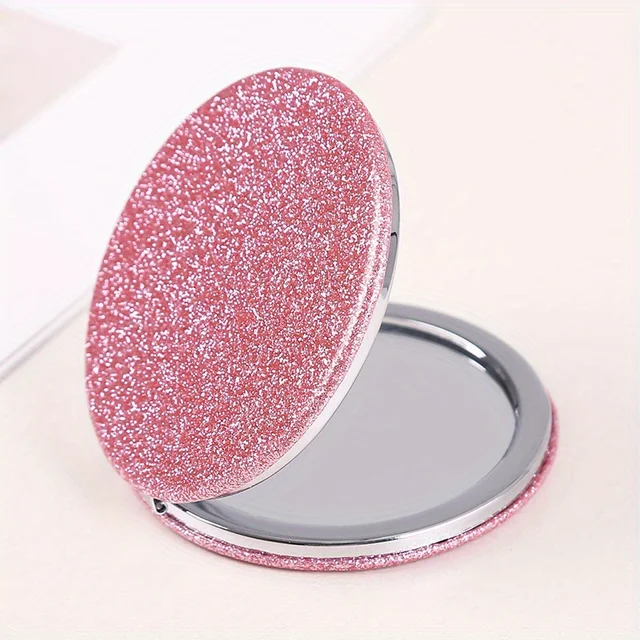 Double-sided Compact Folding Makeup Mirror for Travel - Portable, Handheld Beauty Mirror with Flash,Women's Gift, Pocket-Sized