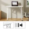 31.5" Foldable Writing Desk, No Assembly, Sturdy Folding Computer Desk for Small Space, Home Office, Dorm (80x40). 4