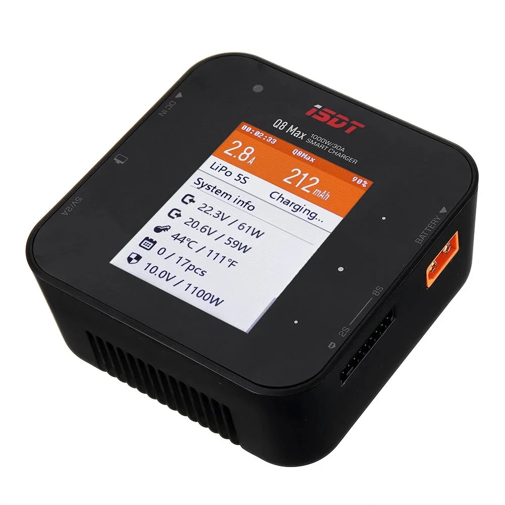 ISDT Q8 Max BattGo 1000W 30A High Power Battery Balance Charger Discharger for 1-8S Lipo Battery thumbnail 2