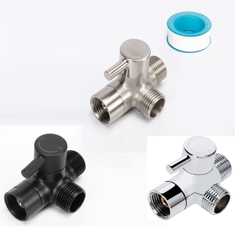 Brass3WayShowerArmDiverterValveUniversalG12TAdapterBathroom