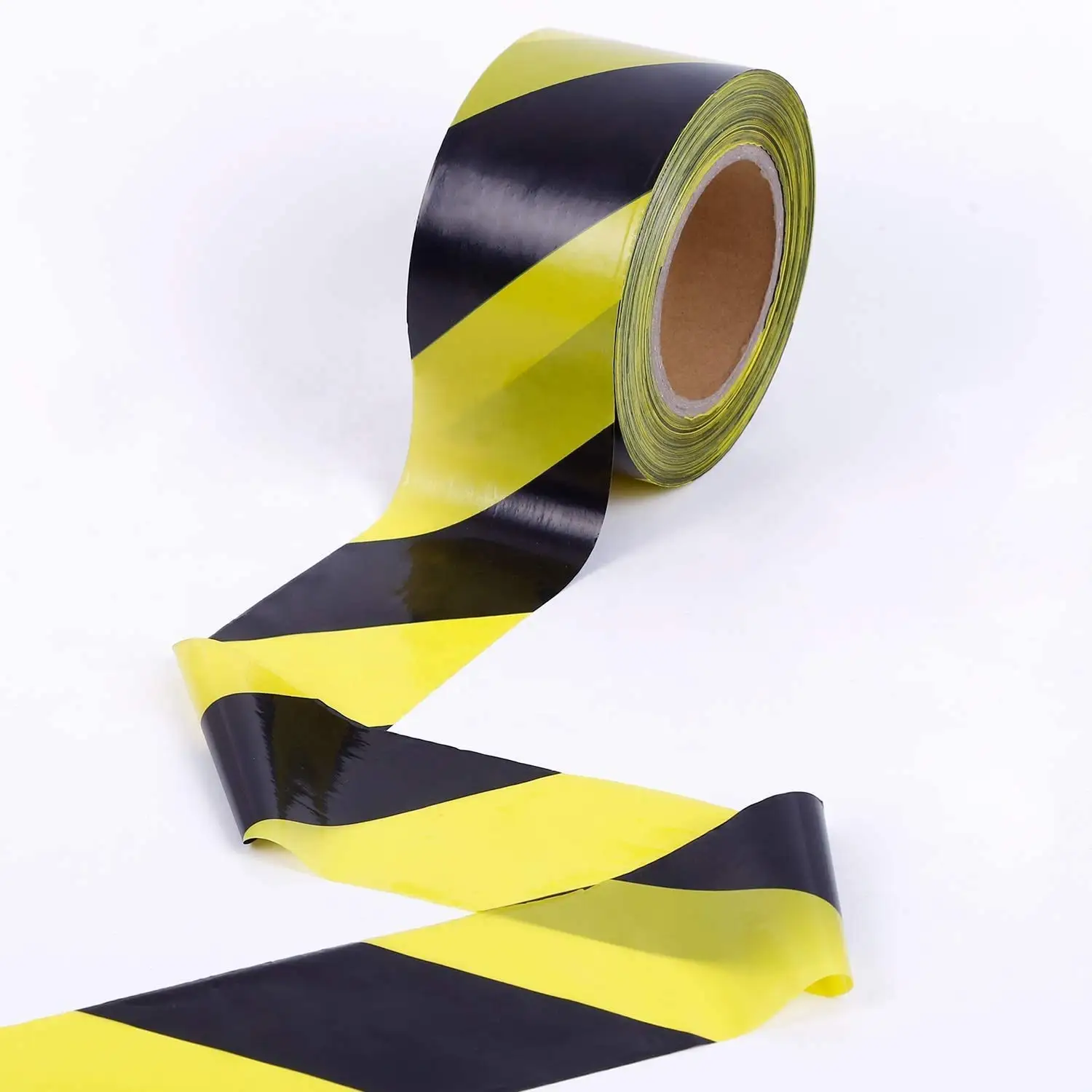 Anti slip floor tape self-adhesive warning tape yellow & black hazard safety striped barricade caution tape for floor factory stairs