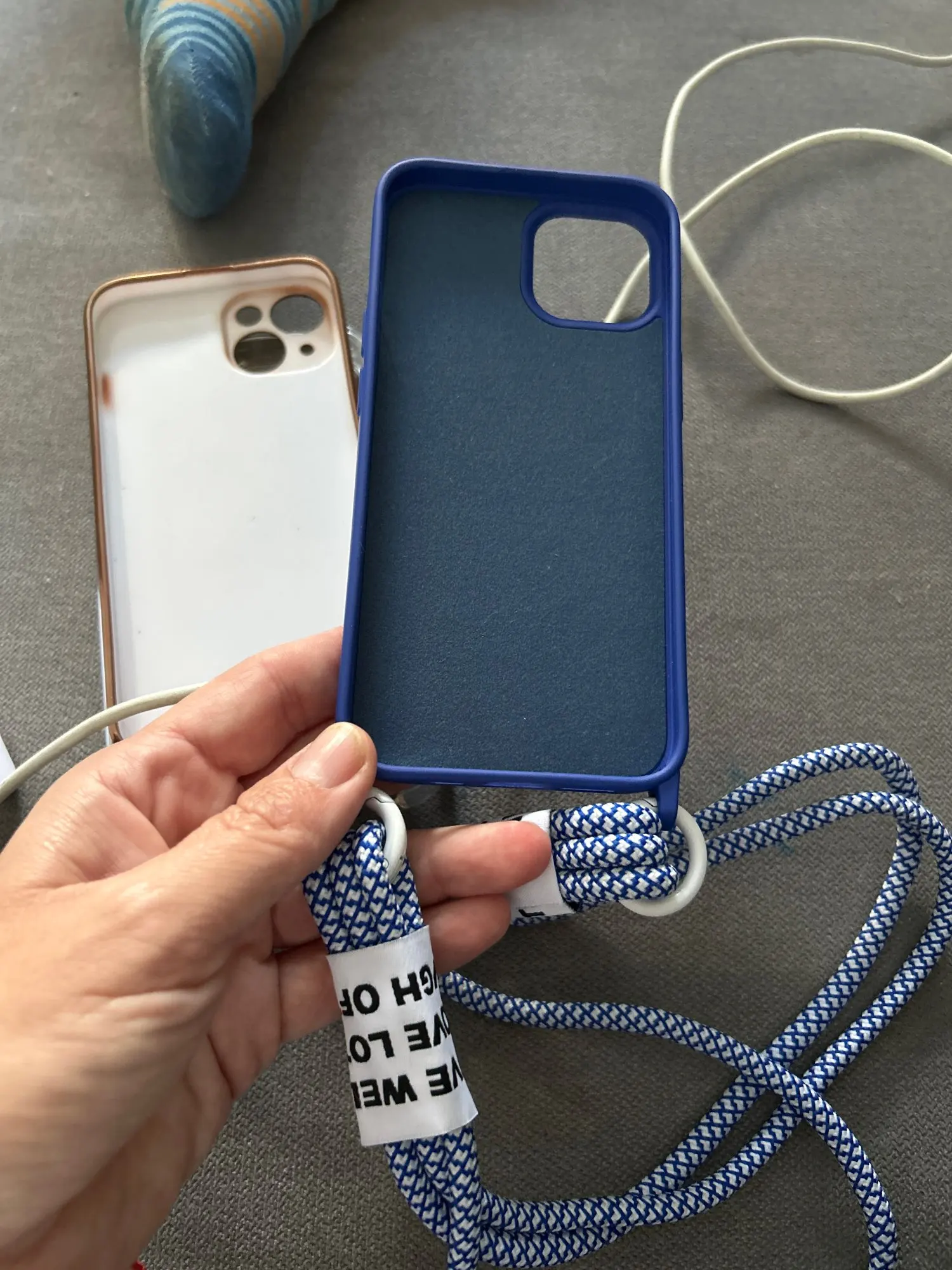 Crossbody Lanyard Solid Soft Case For iPhone 14 Pro Max Silicone Cover